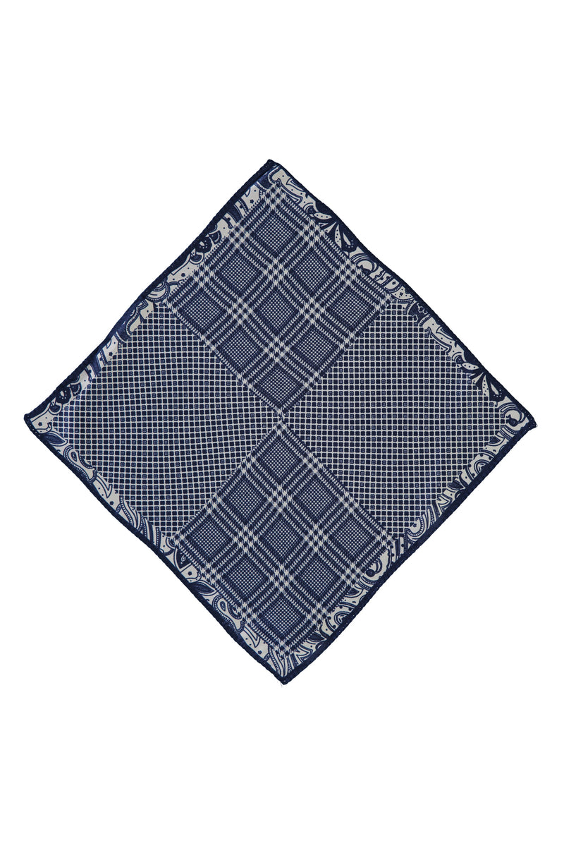 Koyu Lacivert İtalyan Desenli Mendil