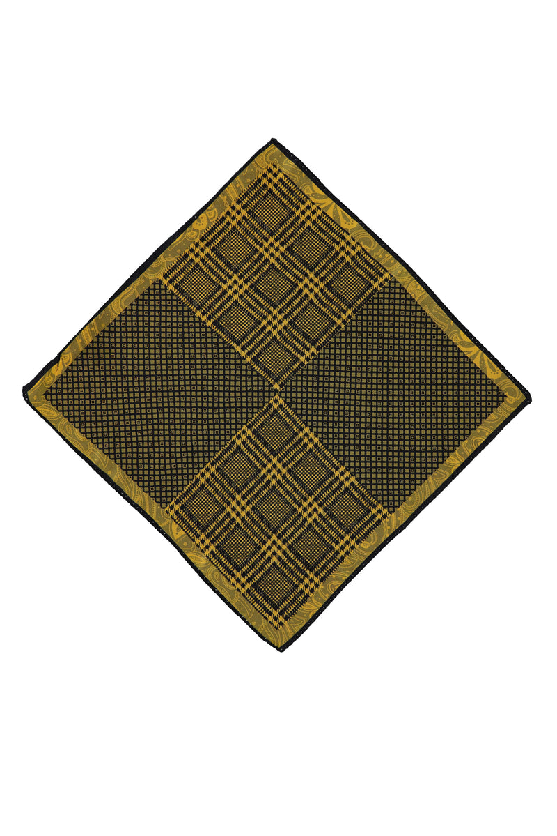 Koyu Sarı İtalyan Desenli Mendil