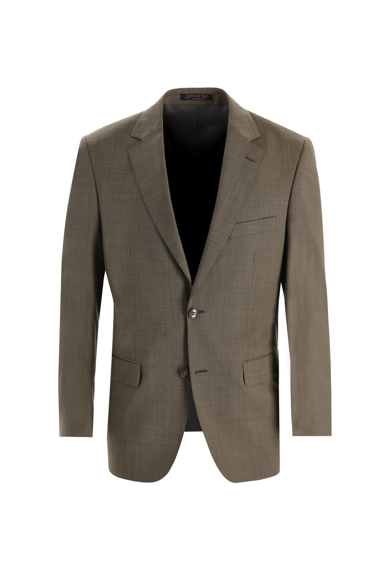 Orta Kahve Slim Fit Dar Kesim Klasik Yün Takım Elbise