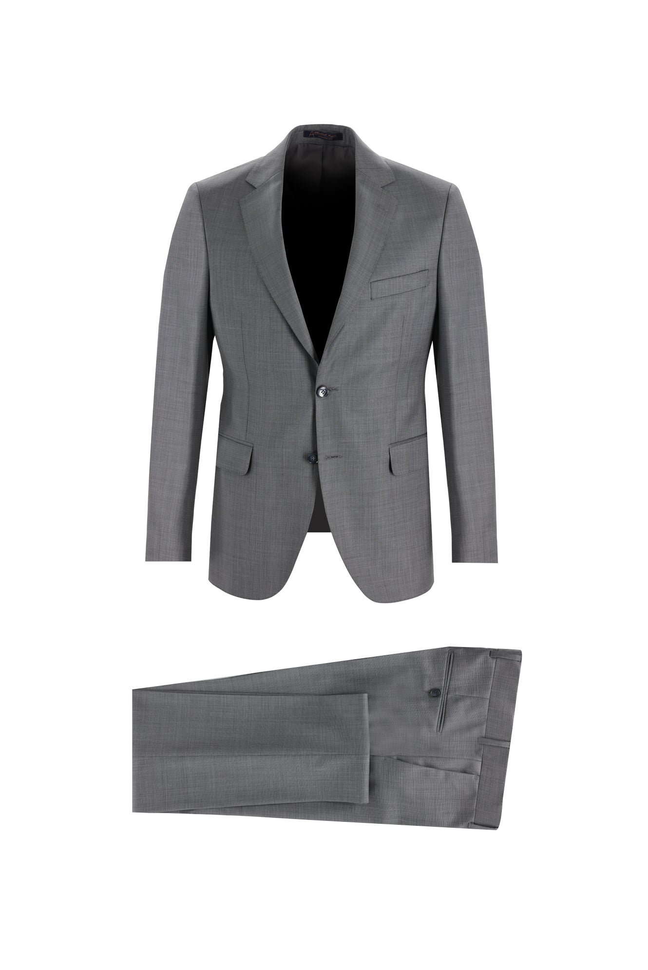 Orta Gri Slim Fit Dar Kesim Yün Takım Elbise