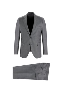 Orta Gri Slim Fit Dar Kesim Yün Takım Elbise