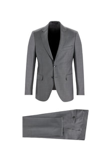 Orta Gri 4 Drop Relaxed Fit Rahat Kesim Yün Tak?m Elbise-Abdullah Ki??l?