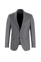 Orta Gri Slim Fit Dar Kesim Klasik Yün Takım Elbise