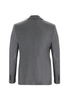 Orta Gri Slim Fit Dar Kesim Klasik Yün Takım Elbise