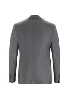 Orta Gri Slim Fit Dar Kesim Klasik Yün Takım Elbise