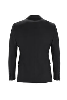 Siyah Slim Fit Dar Kesim Klasik Yün Guabello Takım Elbise