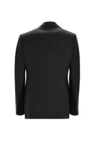 Siyah Slim Fit Dar Kesim Yelekli Yün Takım Elbise