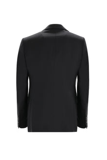 Siyah Slim Fit Dar Kesim Yelekli Yün Takım Elbise