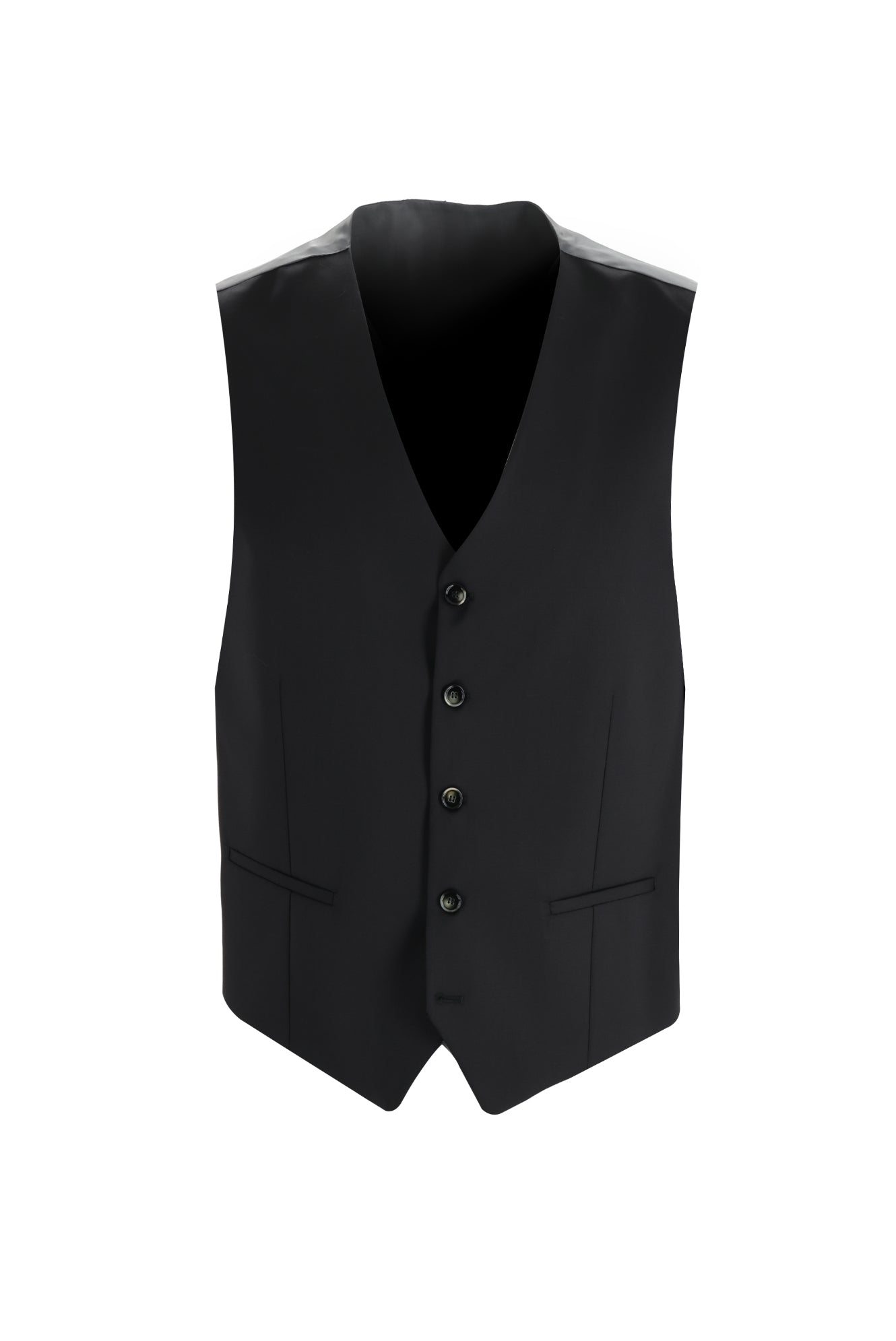 Siyah Regular Fit Yelekli Yün Takım Elbise