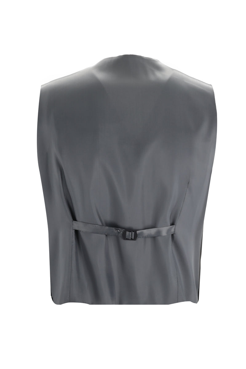 Siyah 7 Drop Slim Fit Dar Kesim Yelekli Yün Tak?m Elbise-Abdullah Ki??l?