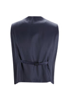 Koyu Lacivert Regular Fit Yelekli Yün Takım Elbise