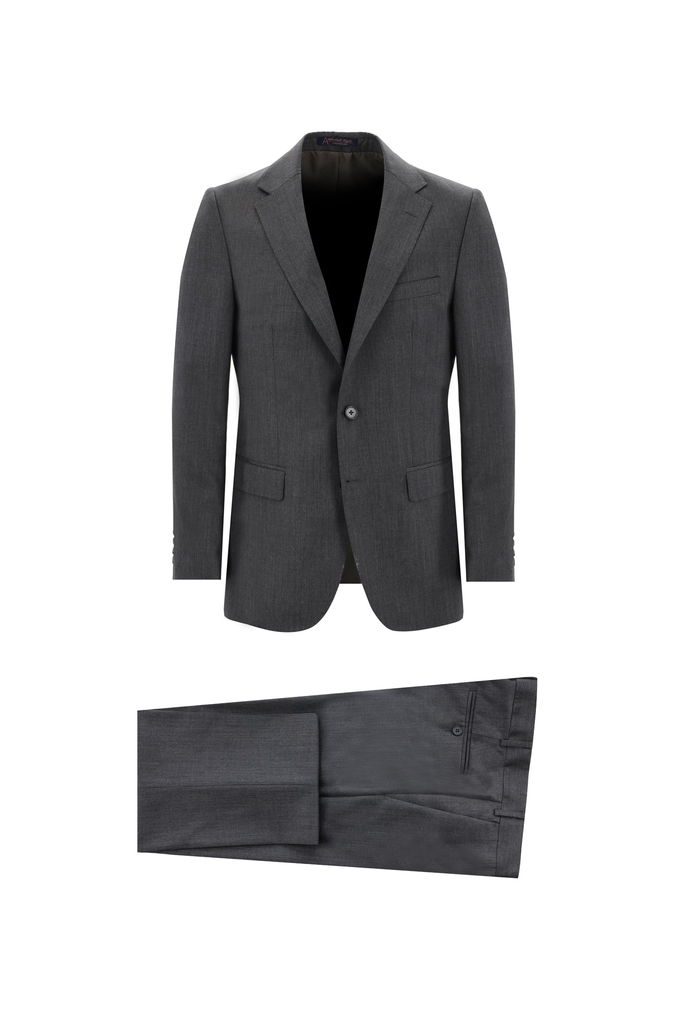 Açık Antrasit Slim Fit Dar Kesim Yünlü Klasik Takım Elbise