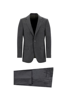 Açık Antrasit Relaxed Fit Rahat Kesim Yünlü Klasik Takım Elbise