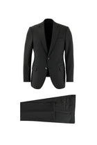 Siyah 7 Drop Slim Fit Dar Kesim Yünlü Tak?m Elbise-Abdullah Ki??l?