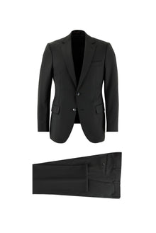 Siyah 7 Drop Slim Fit Dar Kesim Yünlü Tak?m Elbise-Abdullah Ki??l?