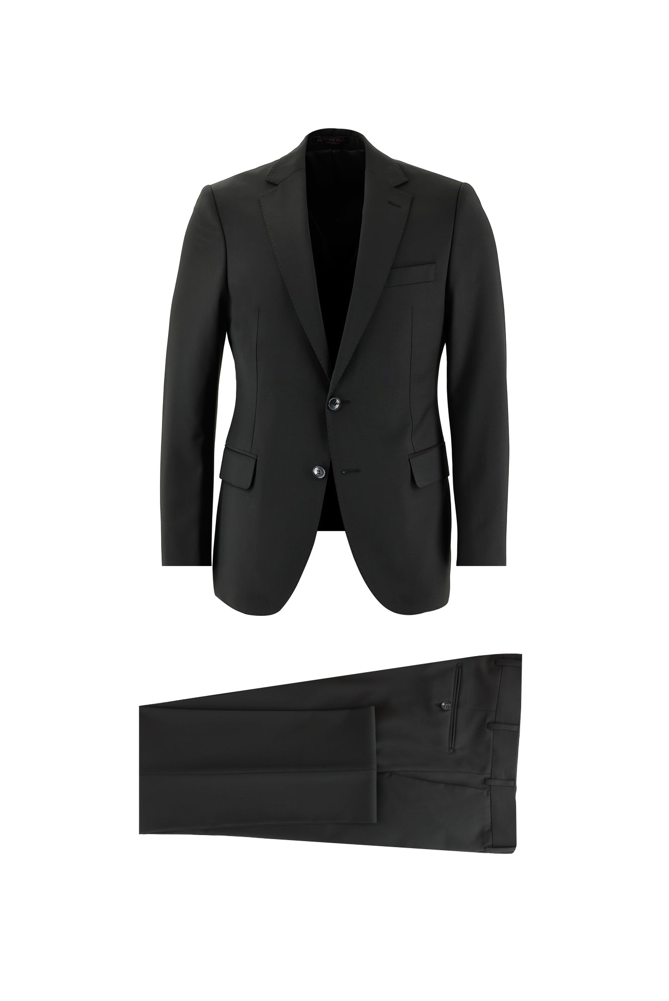 Siyah Slim Fit Dar Kesim Yünlü Takım Elbise