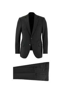 Siyah Slim Fit Dar Kesim Yünlü Takım Elbise