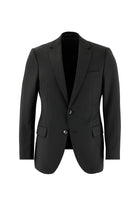 Siyah Slim Fit Dar Kesim Yünlü Takım Elbise