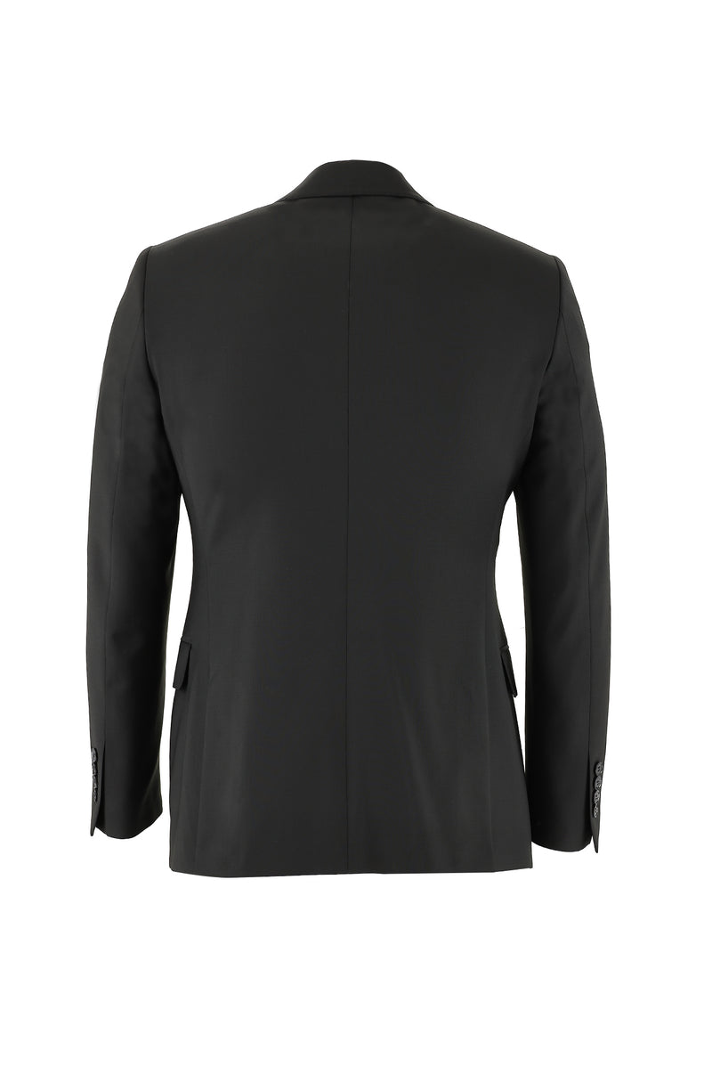 Siyah Slim Fit Dar Kesim Yünlü Takım Elbise