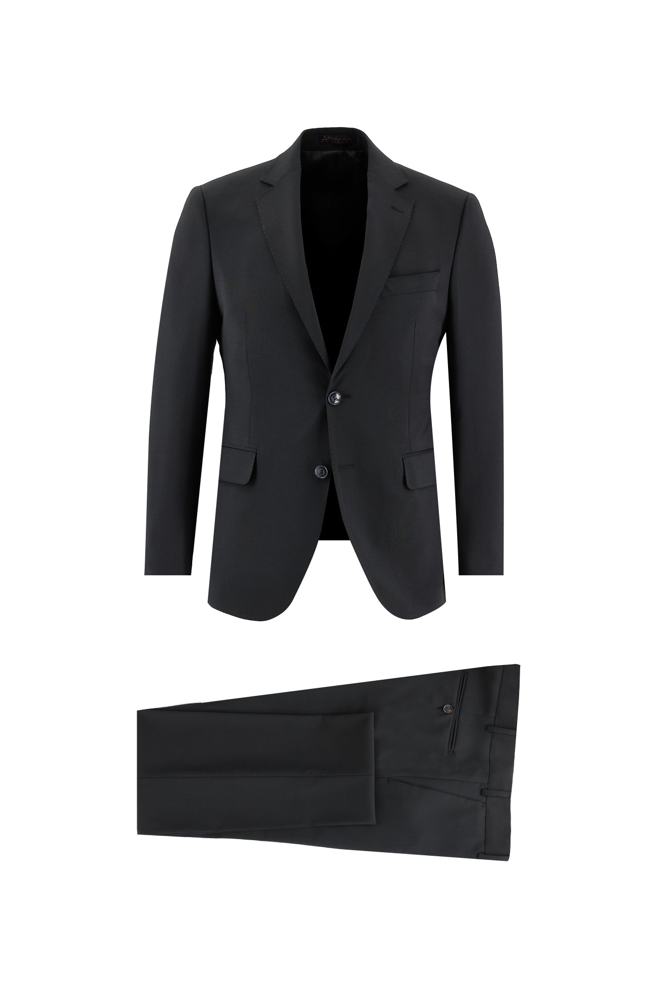 Siyah 7 Drop Slim Fit Dar Kesim Yünlü Tak?m Elbise-Abdullah Ki??l?