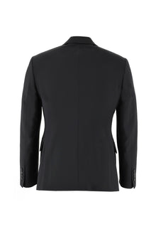 Siyah 7 Drop Slim Fit Dar Kesim Yünlü Tak?m Elbise-Abdullah Ki??l?
