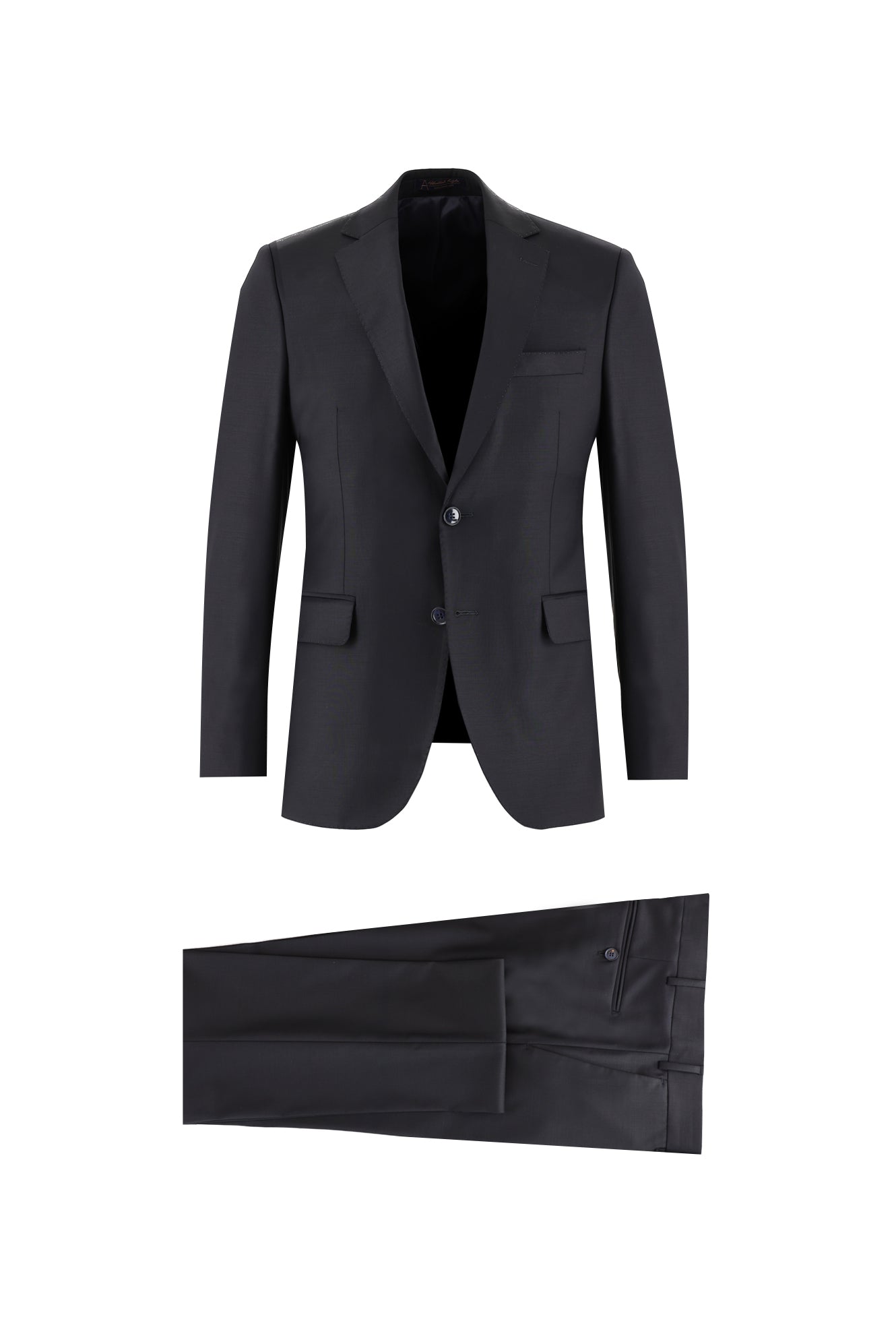 Orta Lacivert 7 Drop Slim Fit Dar Kesim Yünlü Tak?m Elbise-Abdullah Ki??l?