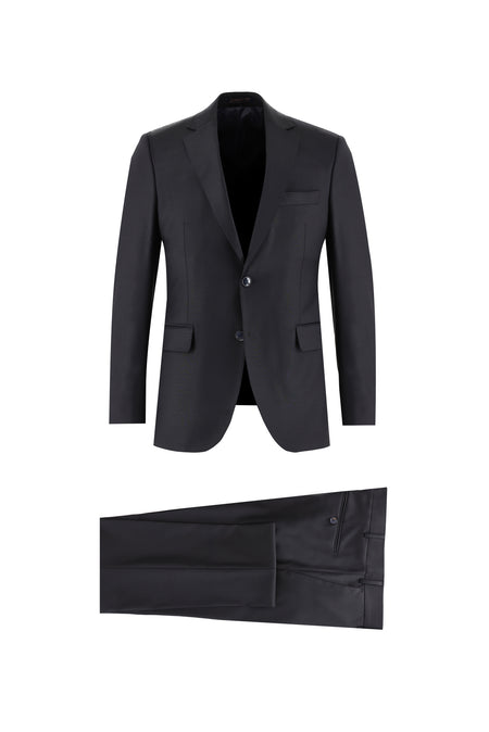 Orta Lacivert 7 Drop Slim Fit Dar Kesim Yünlü Tak?m Elbise-Abdullah Ki??l?