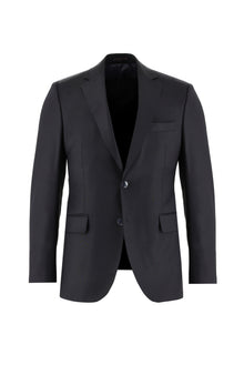 Orta Lacivert 7 Drop Slim Fit Dar Kesim Yünlü Tak?m Elbise-Abdullah Ki??l?