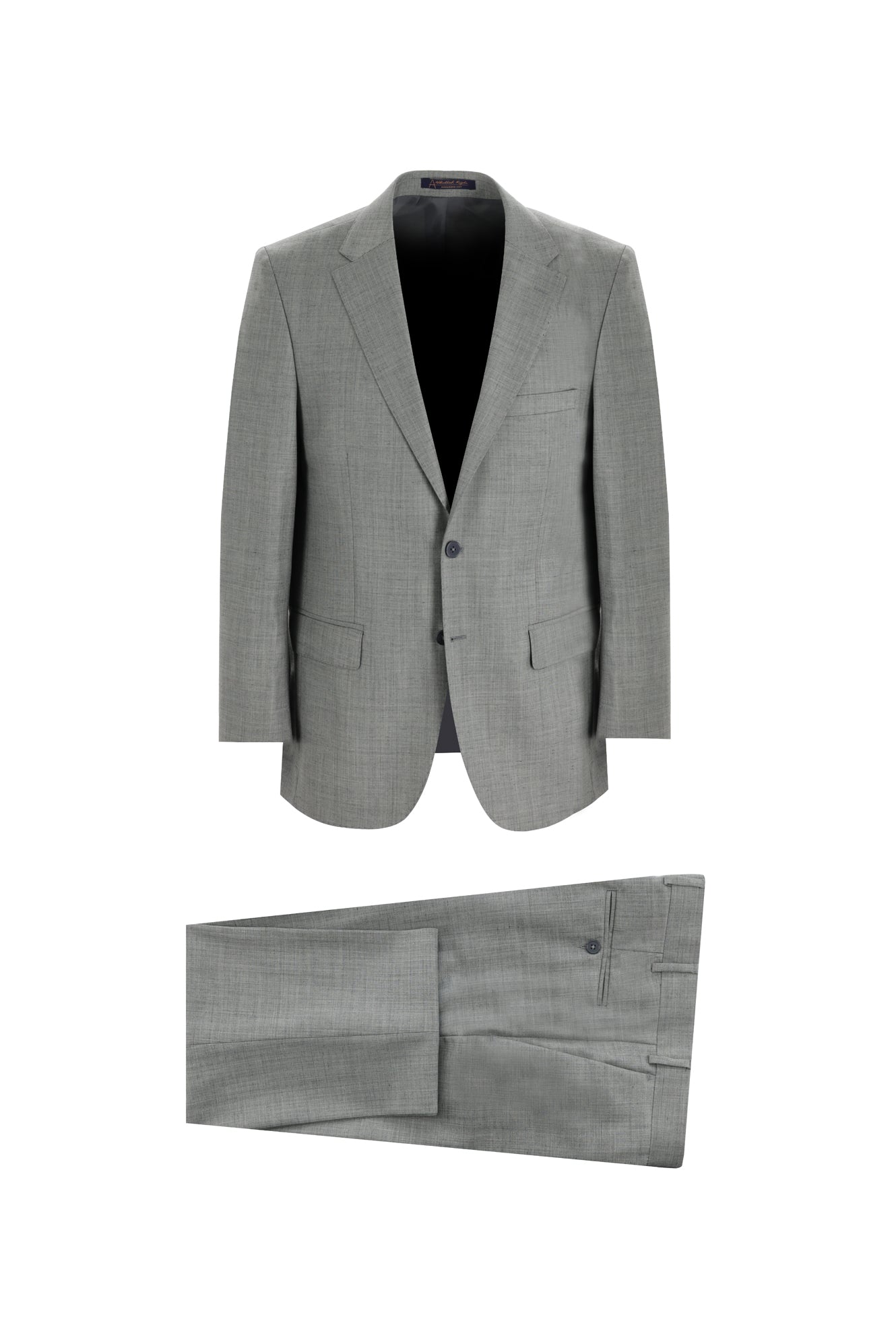 Açık Gri Relaxed Fit Rahat Kesim Yünlü Klasik Takım Elbise