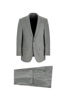 Açık Gri Relaxed Fit Rahat Kesim Yünlü Klasik Takım Elbise