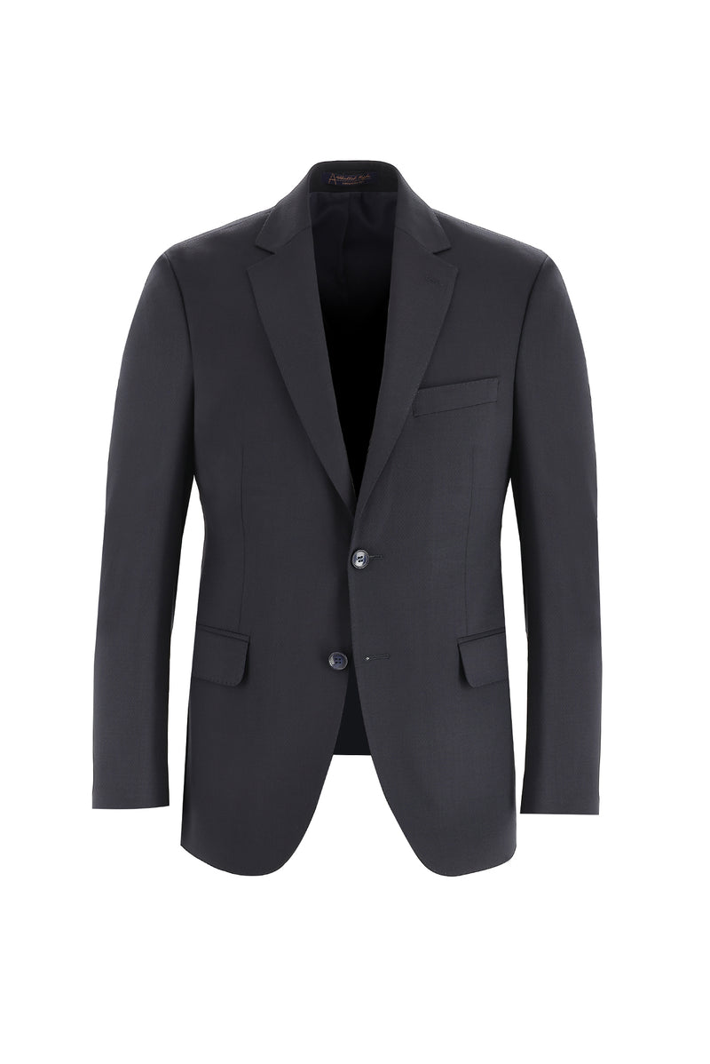 Orta Lacivert 7 Drop Slim Fit Dar Kesim Yünlü Tak?m Elbise-Abdullah Ki??l?