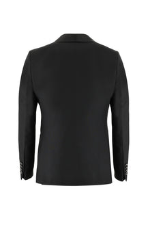 Siyah Slim Fit Dar Kesim Şal Yaka Yelekli Smokin & Damatlık