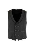 Siyah Slim Fit Dar Kesim Şal Yaka Yelekli Smokin & Damatlık