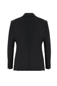 Siyah Slim Fit Dar Kesim Şal Yaka Yelekli Smokin & Damatlık