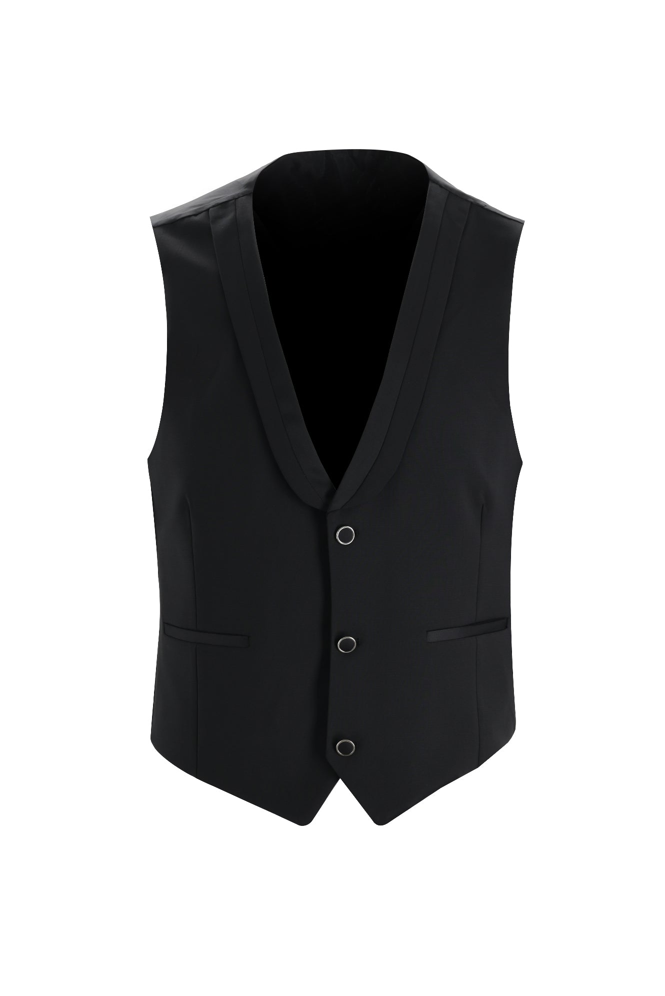 Siyah Slim Fit Dar Kesim Şal Yaka Yelekli Smokin & Damatlık