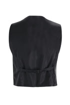 Siyah Slim Fit Dar Kesim Şal Yaka Yelekli Smokin & Damatlık