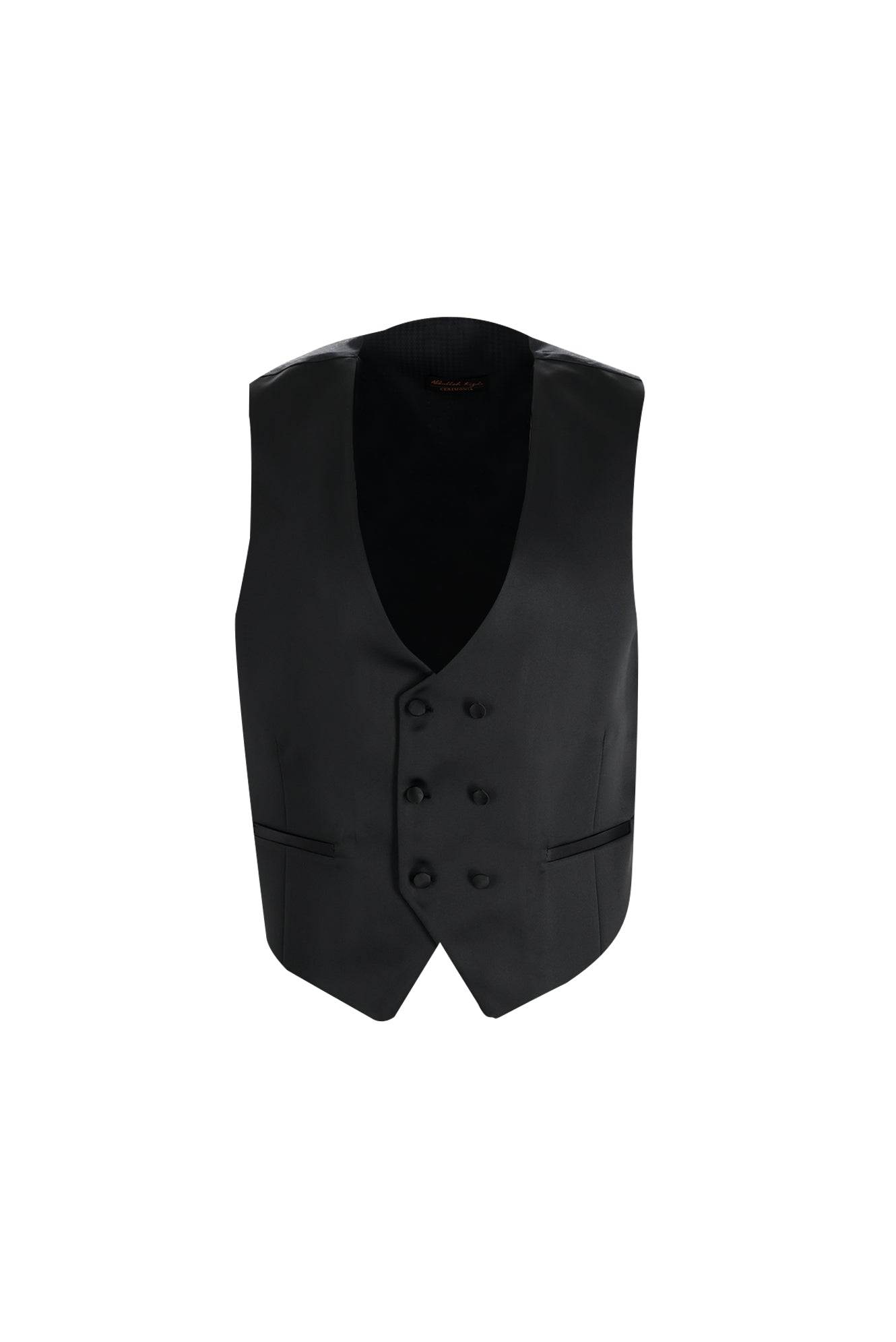 Siyah Slim Fit Dar Kesim Sivri Yaka Yelekli Smokin & Damatlık