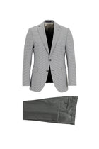 Siyah Regular Fit Kombinli Desenli Takım Elbise