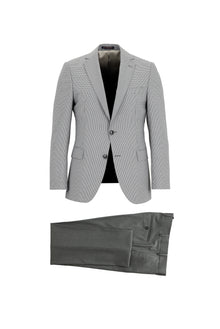 Siyah Regular Fit Kombinli Desenli Takım Elbise