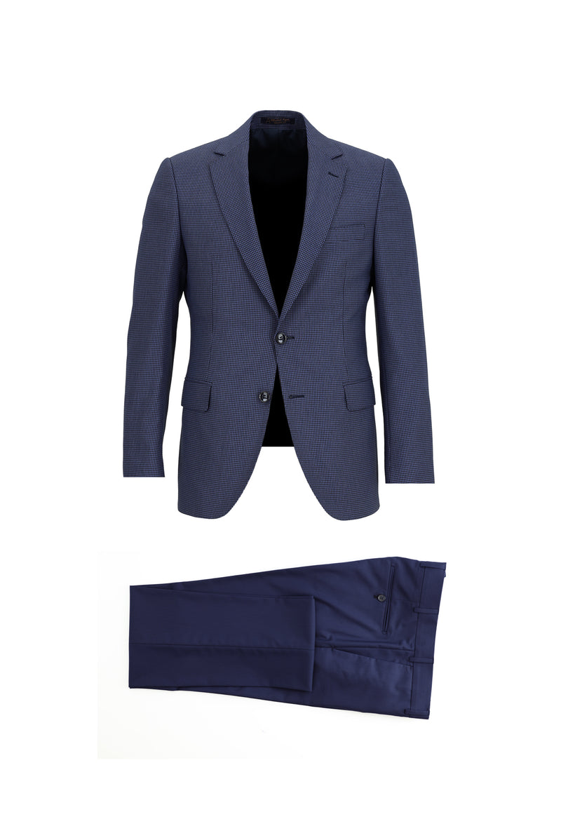 Açık Mavi Regular Fit Kombinli Desenli Takım Elbise