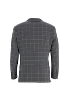 Koyu Lacivert 7 Drop Slim Fit Dar Kesim Kombinli Yelekli Desenli Tak?m Elbise-Abdullah Ki??l?
