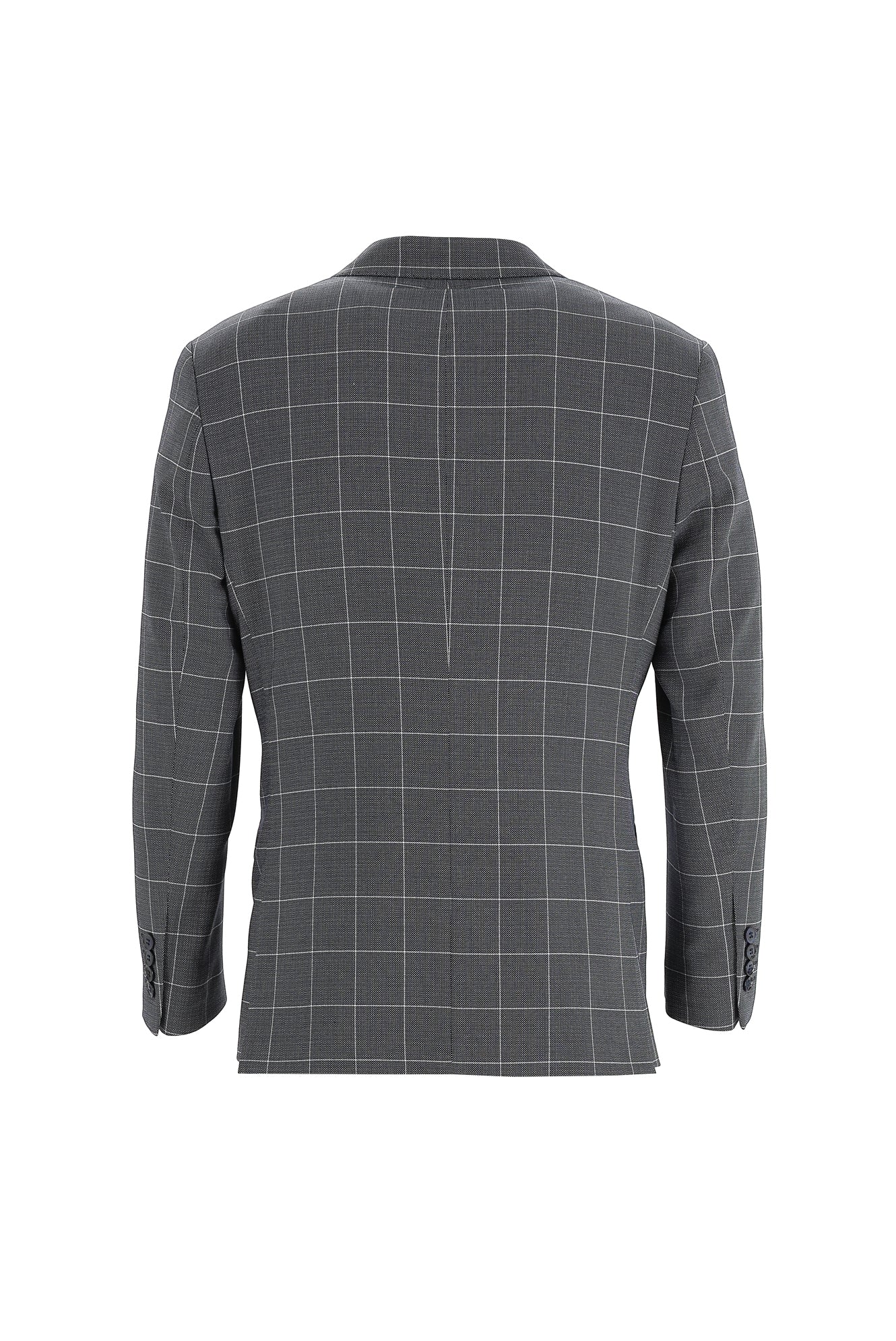 Koyu Lacivert Slim Fit Dar Kesim Kombinli Yelekli Desenli Takım Elbise