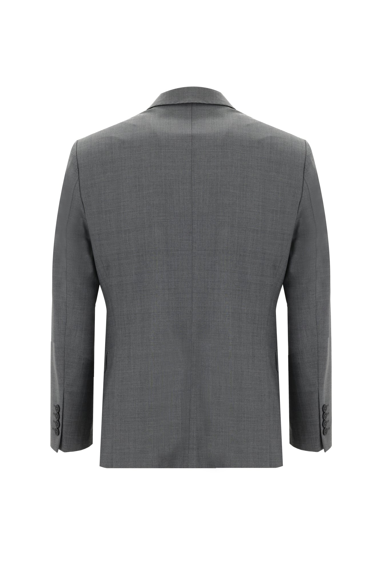 Orta Gri Slim Fit Dar Kesim Yünlü Klasik Desenli Takım Elbise