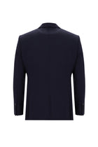 Orta Lacivert Slim Fit Dar Kesim Yünlü Klasik Desenli Takım Elbise