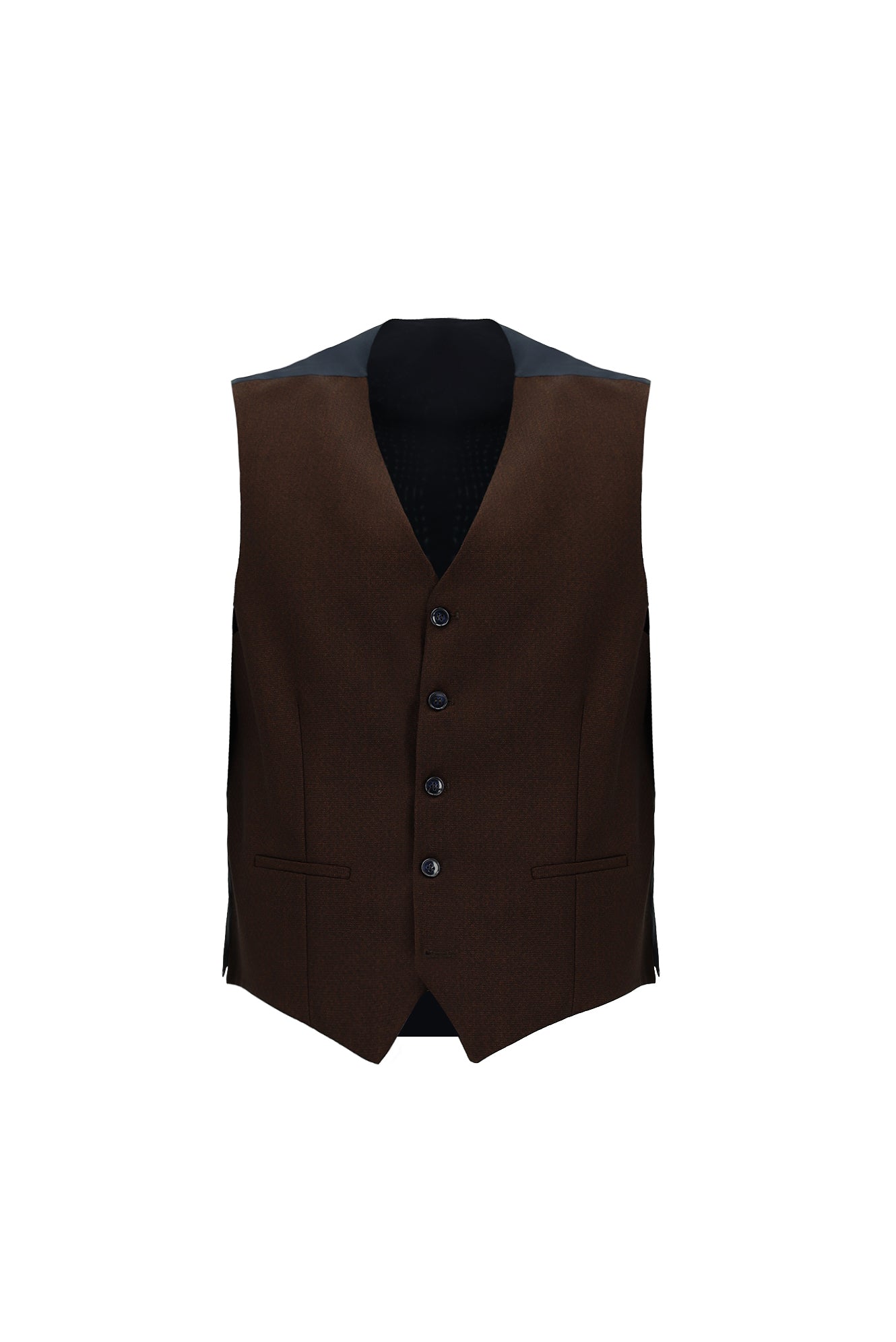 Koyu Lacivert Regular Fit Kombinli Yelekli Takım Elbise