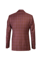 Kiremit Slim Fit Dar Kesim İtalyan Ekose Yün Ceket