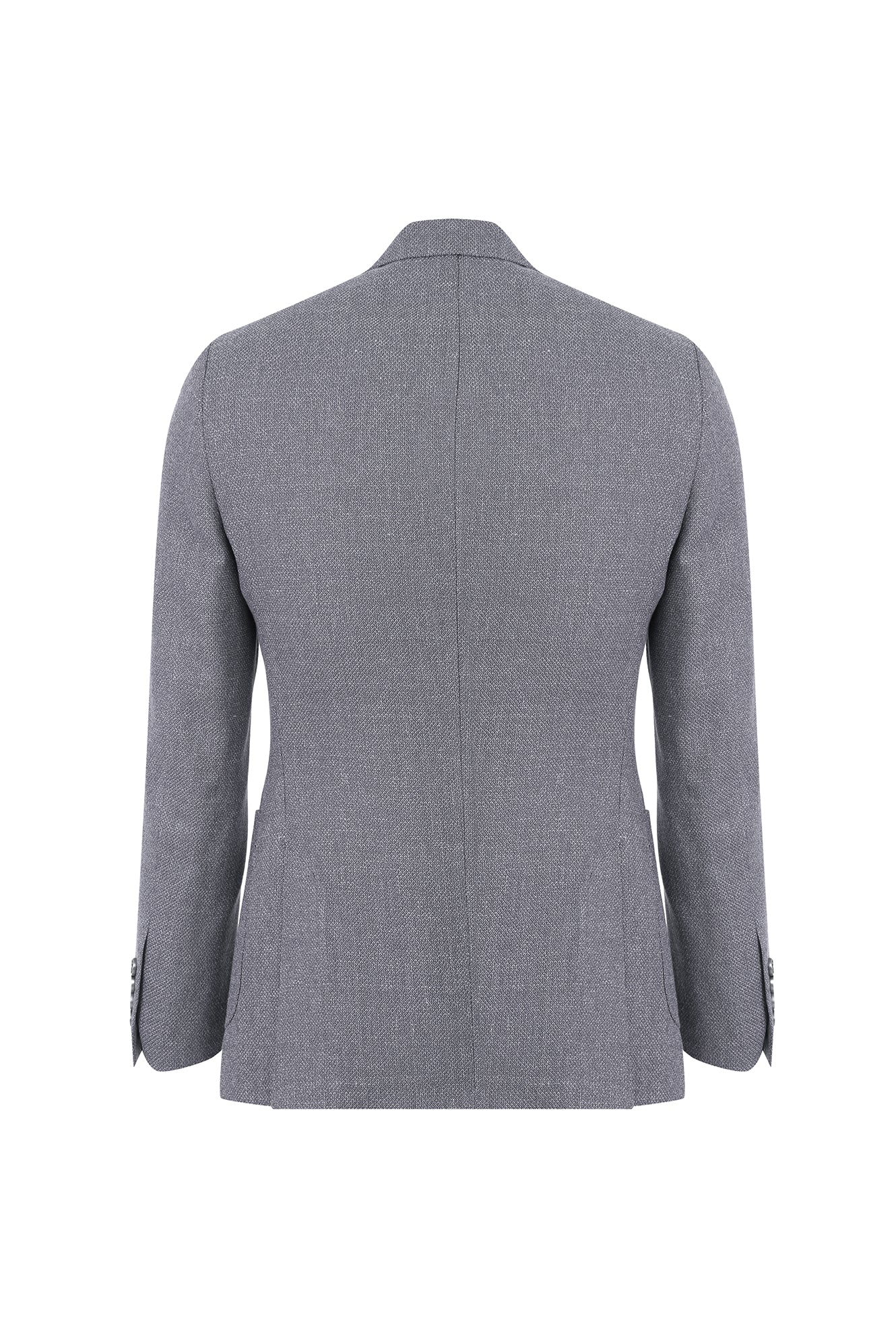 Orta Gri 4 Drop Relaxed Fit Rahat Kesim Yünlü Ku?gözü Ceket-Abdullah Ki??l?