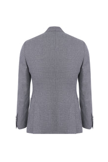 Orta Gri 4 Drop Relaxed Fit Rahat Kesim Yünlü Ku?gözü Ceket-Abdullah Ki??l?