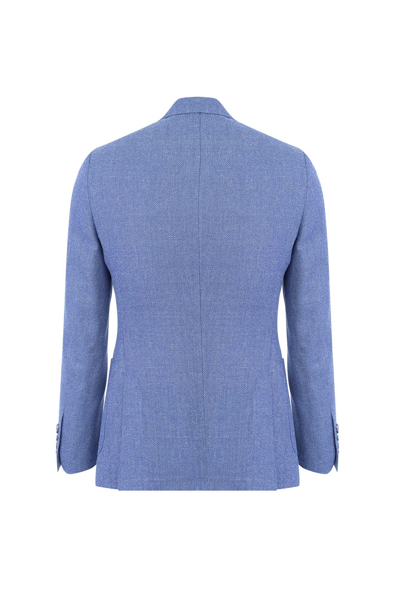 Açık Mavi Slim Fit Dar Kesim İtalyan Yünlü Kuşgözü Ceket