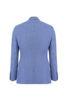 Açık Mavi Slim Fit Dar Kesim İtalyan Yünlü Kuşgözü Ceket